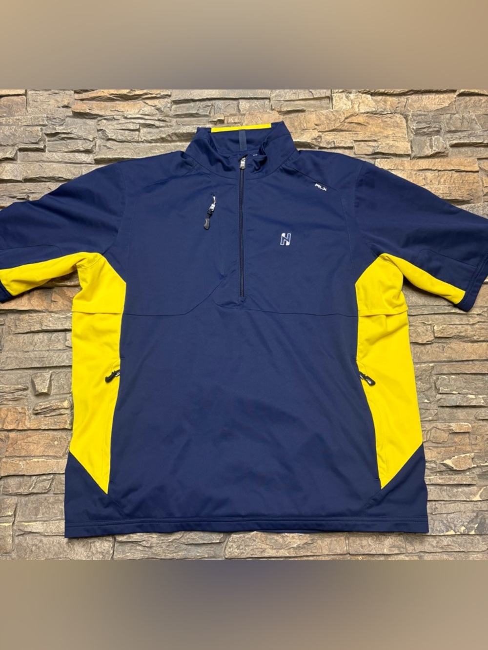 RLX Ralph Lauren Golf Short Sleeve Pullover Jacket Men’s Sz L Pockets Vented